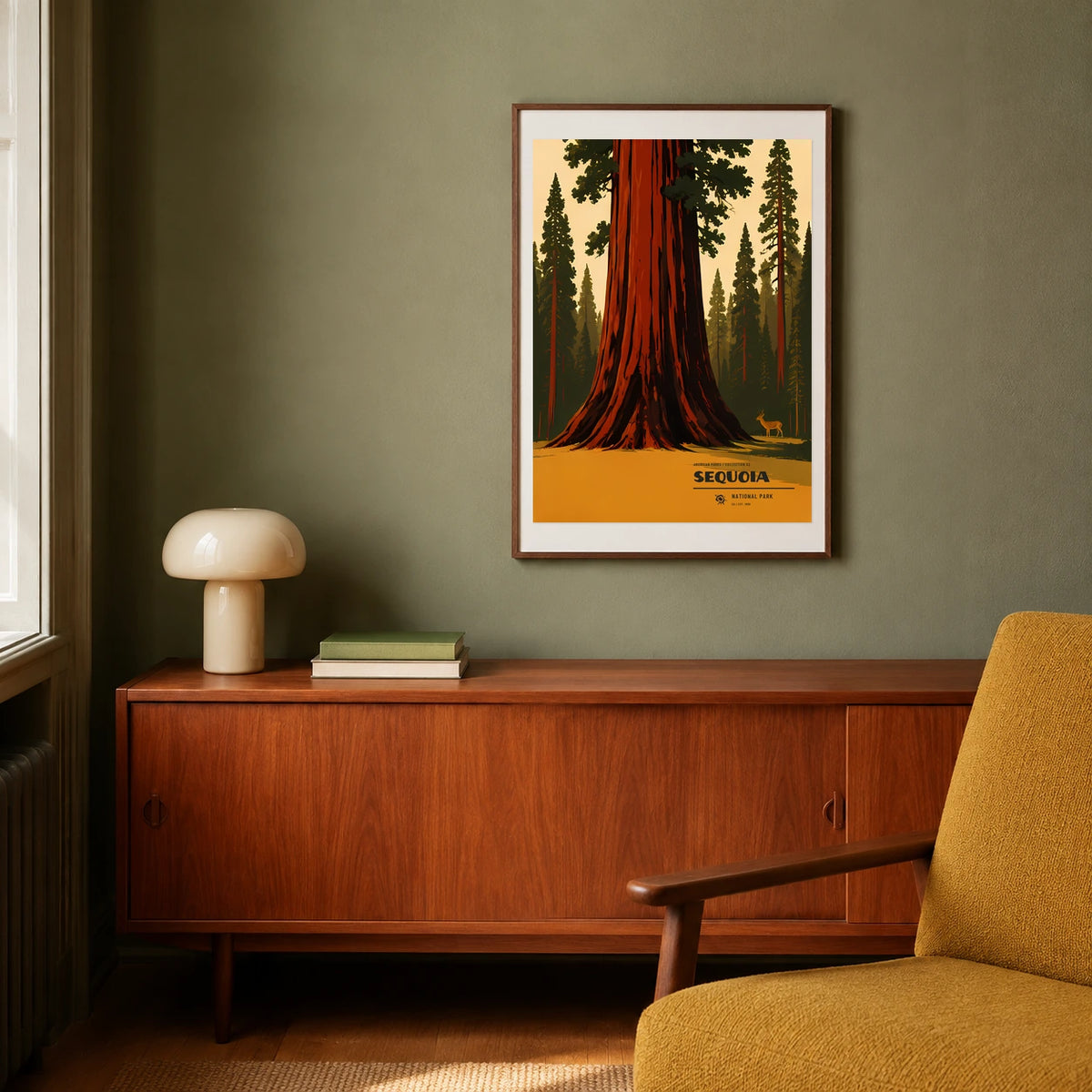 Poster Sequoia National Park, salon mid century