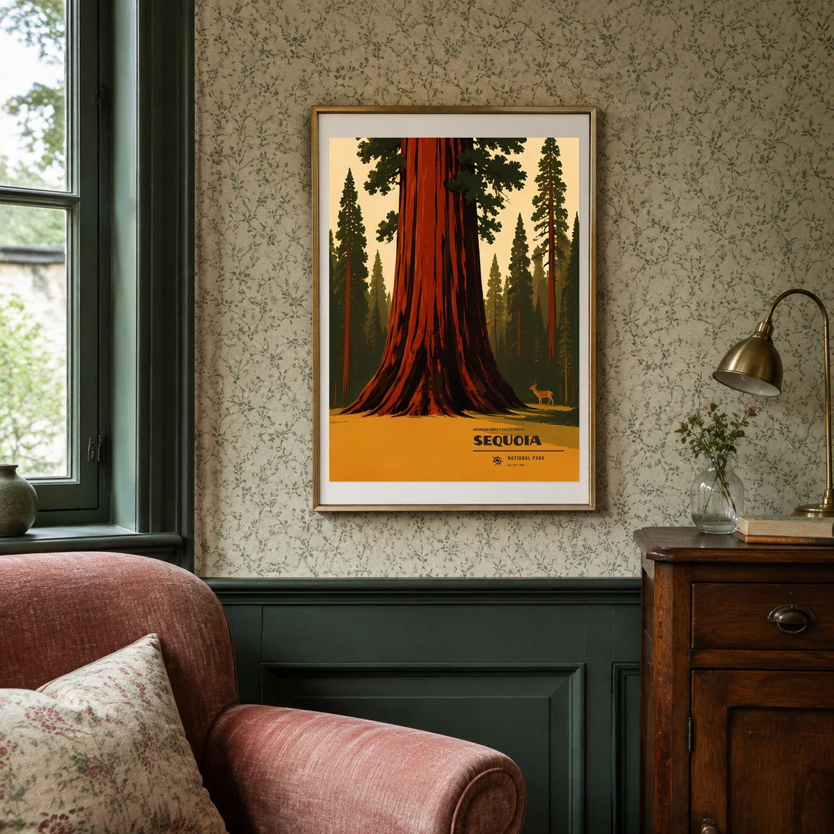 Poster Sequoia National Park, cottage botanique