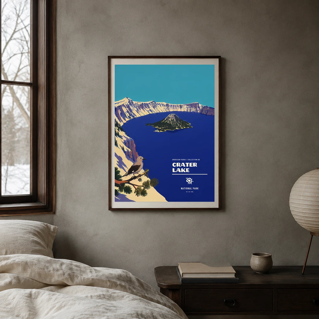 Poster Crater Lake National Park, chambre japandi