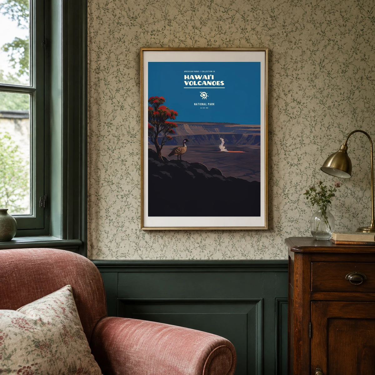 Poster Hawaiʻi Volcanoes National Park, cottage botanique