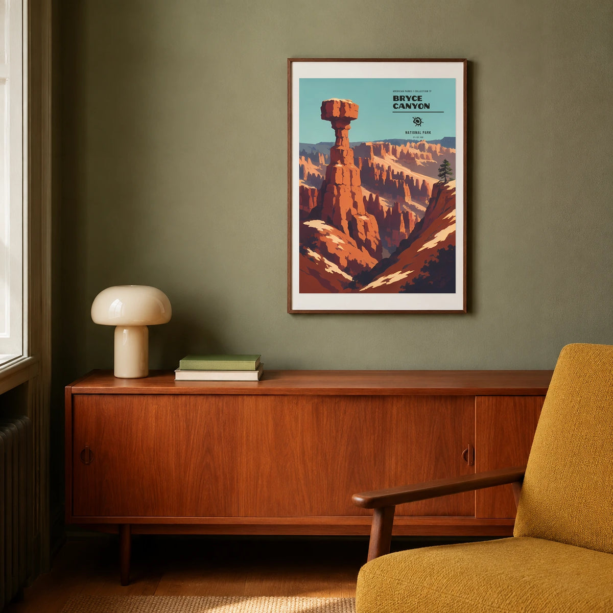 Poster Bryce Canyon National Park, salon mid century