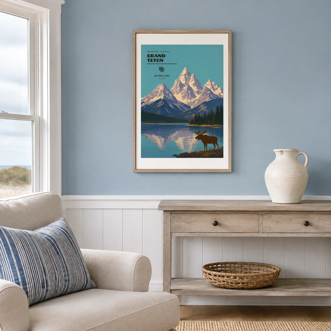 Poster Grand Teton National Park, maison bord de mer