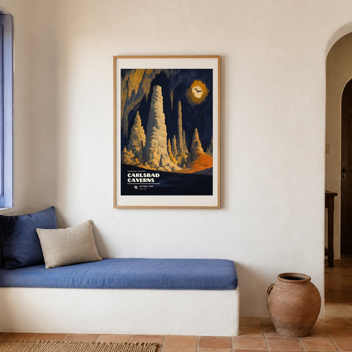 Poster Carlsbad Caverns National Park, maison mediterraneenne