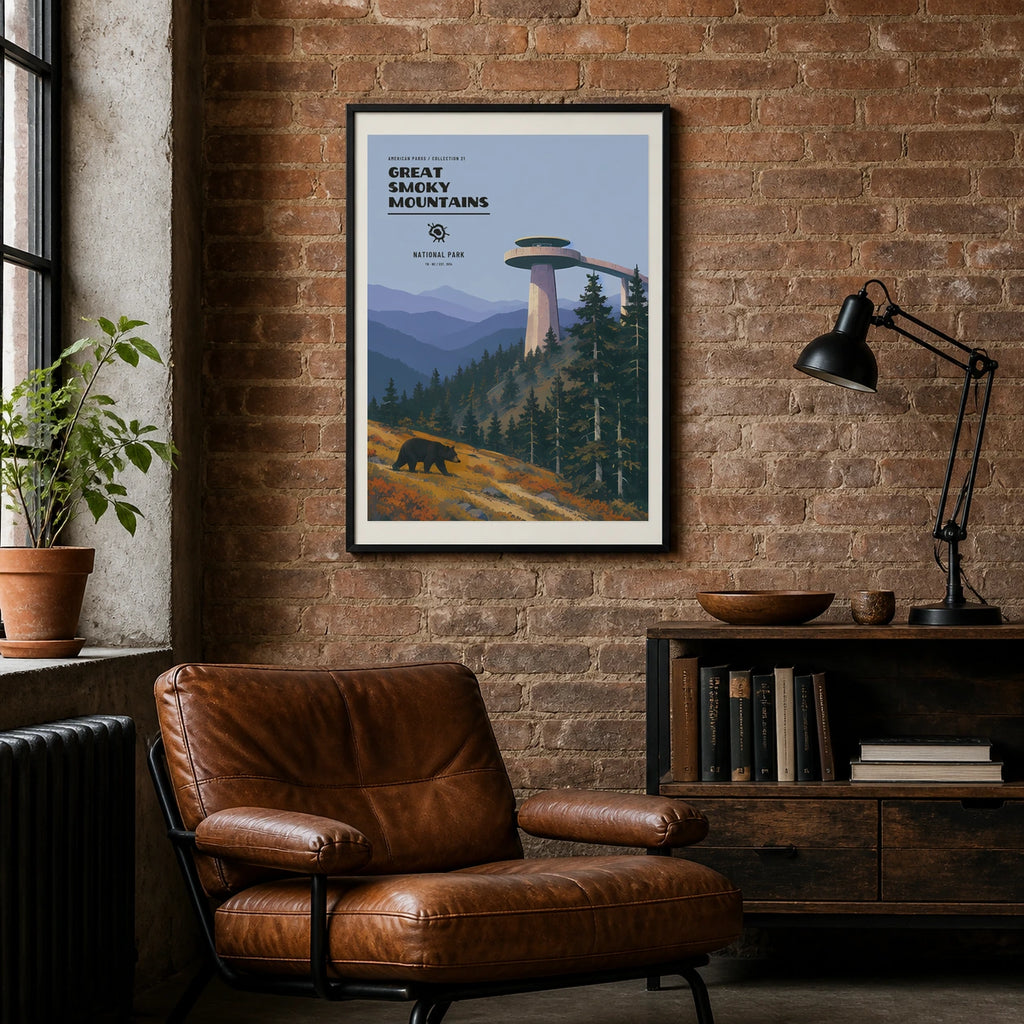 Poster Great Smoky Mountains National Park, loft industriel