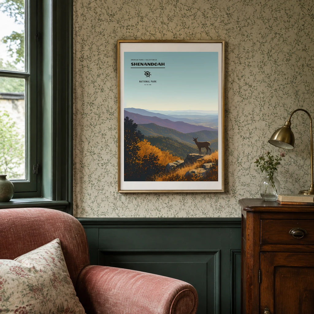 Poster Shenandoah National Park, cottage botanique