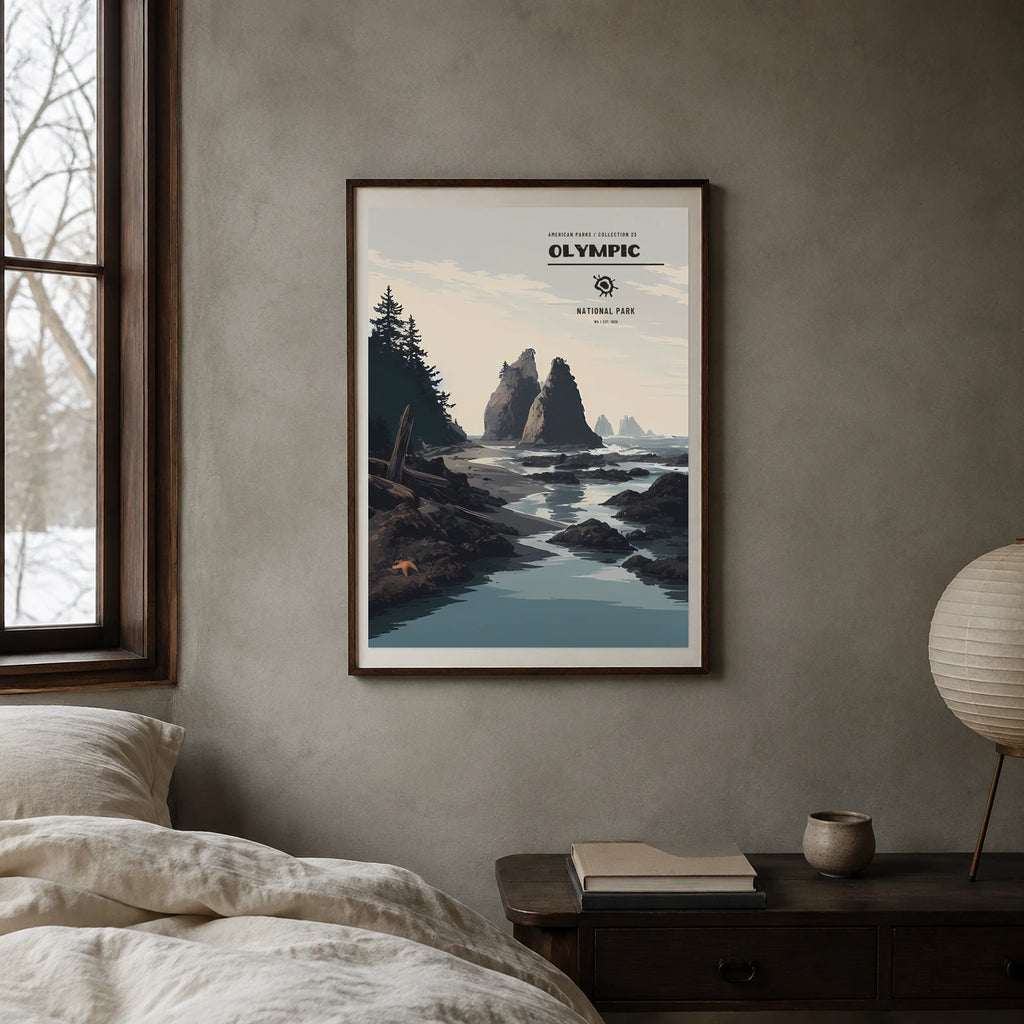 Poster Olympic National Park, chambre japandi