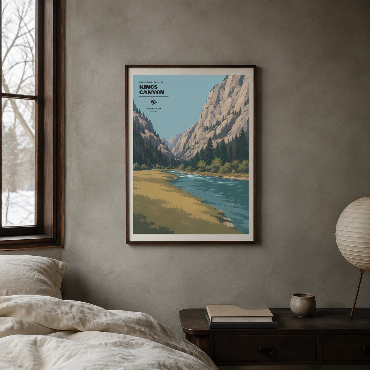 Poster Kings Canyon National Park, chambre japandi
