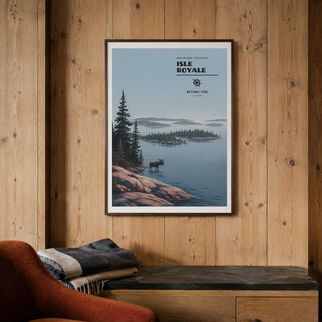 Poster Isle Royale National Park, chalet contemporain