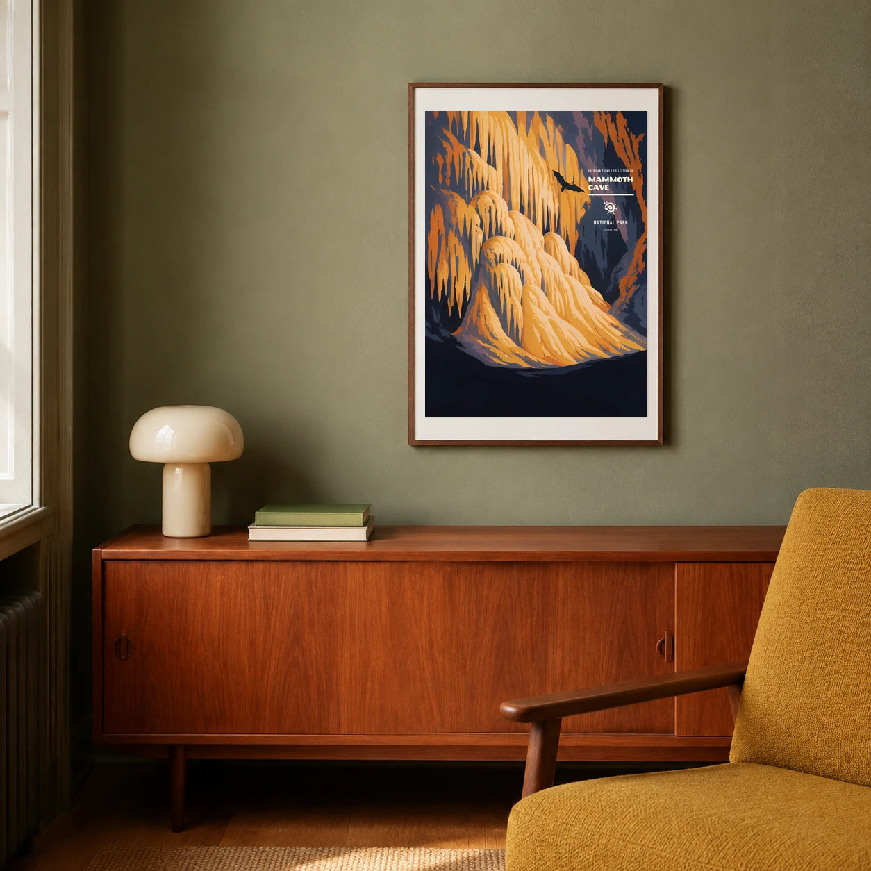 Poster Mammoth Cave National Park, salon mid century