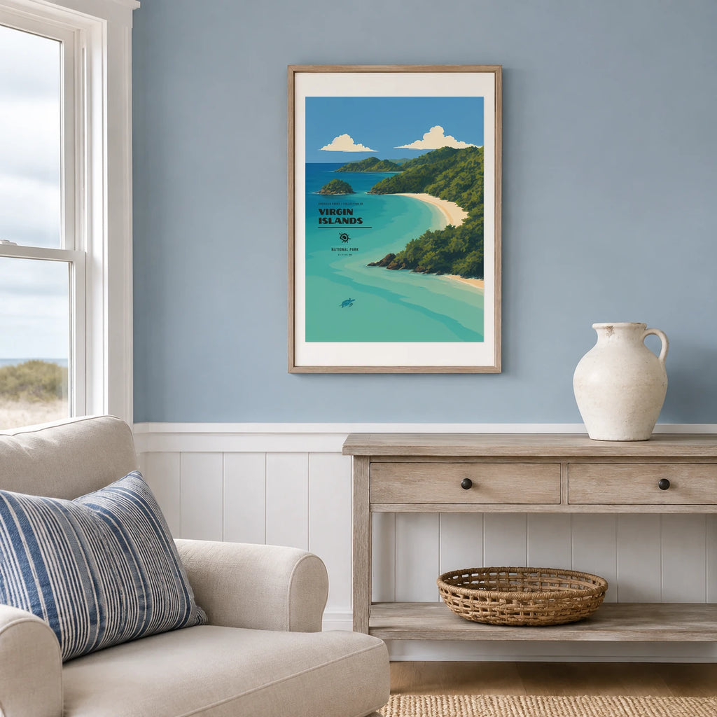 Poster Virgin Islands National Park, maison bord de mer