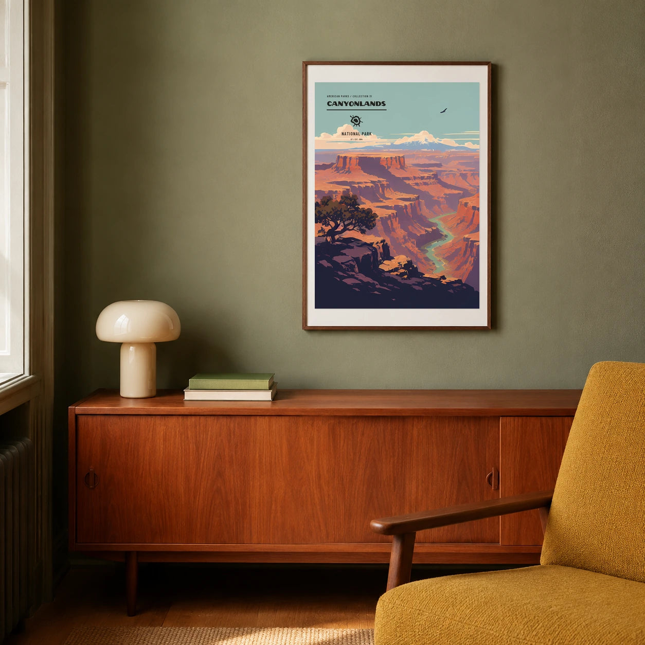 Poster Canyonlands National Park, salon mid century