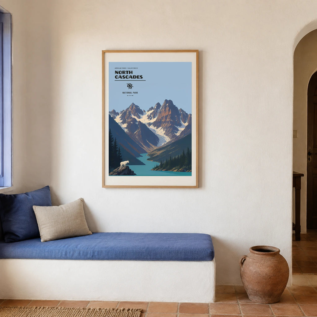 Poster North Cascades National Park, maison mediterraneenne
