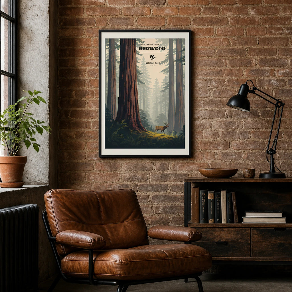 Poster Redwood National Park, loft industriel