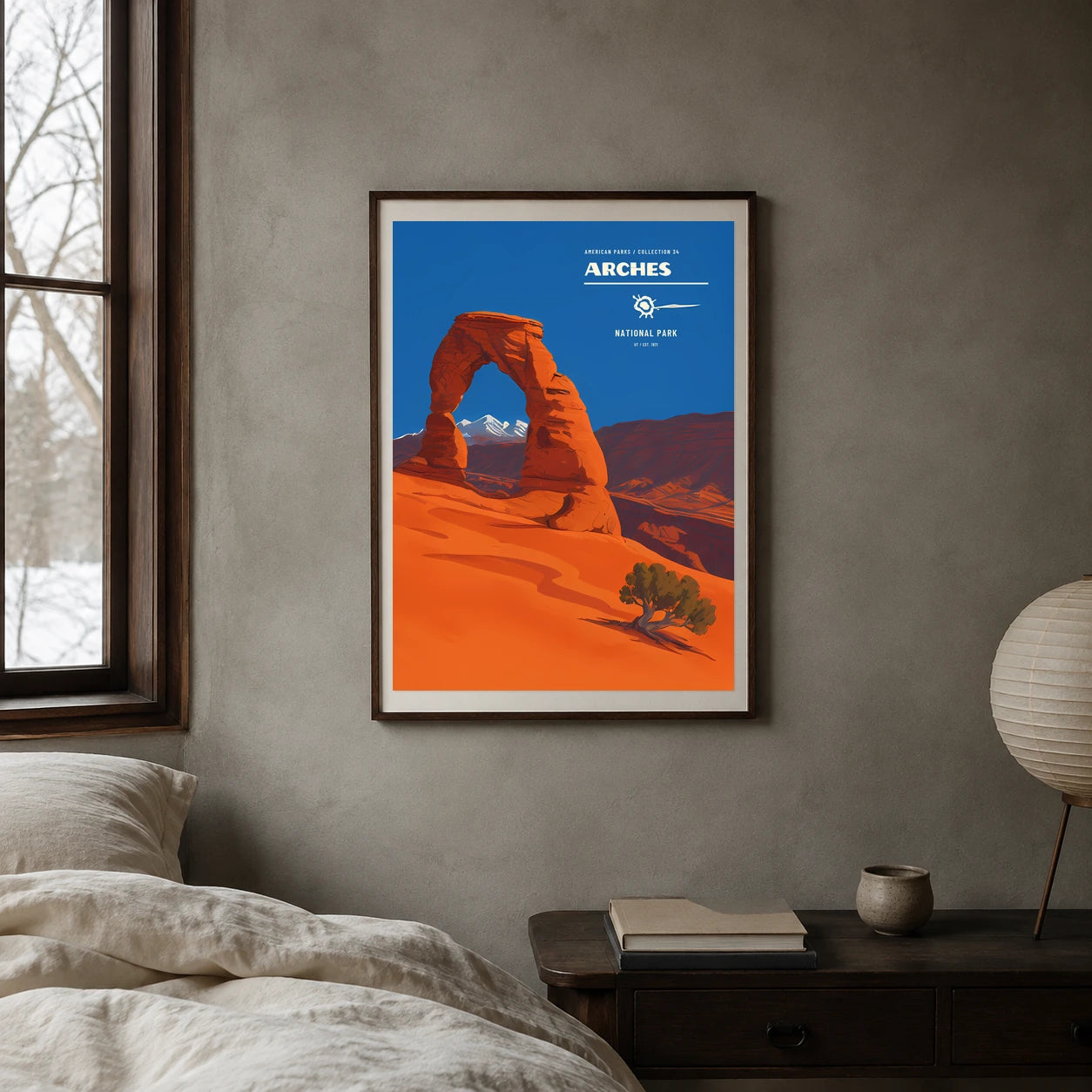 Poster Arches National Park, chambre japandi