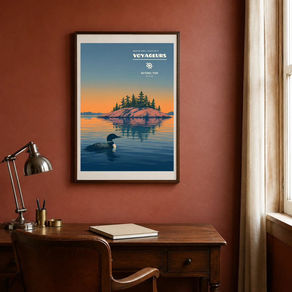 Poster Voyageurs National Park, bureau vintage