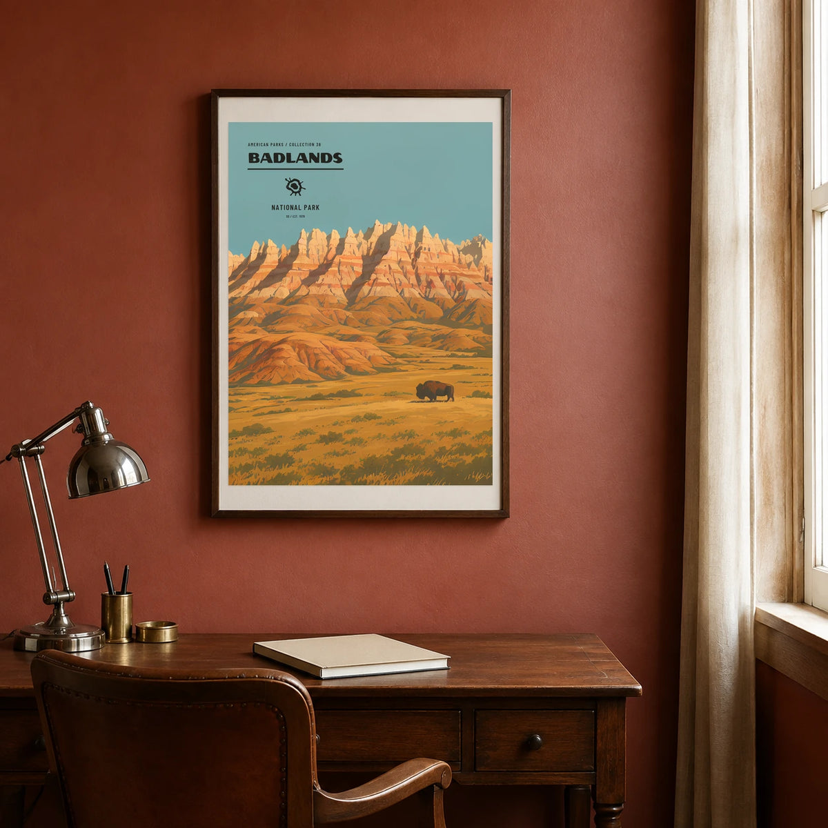 Poster Badlands National Park, bureau vintage