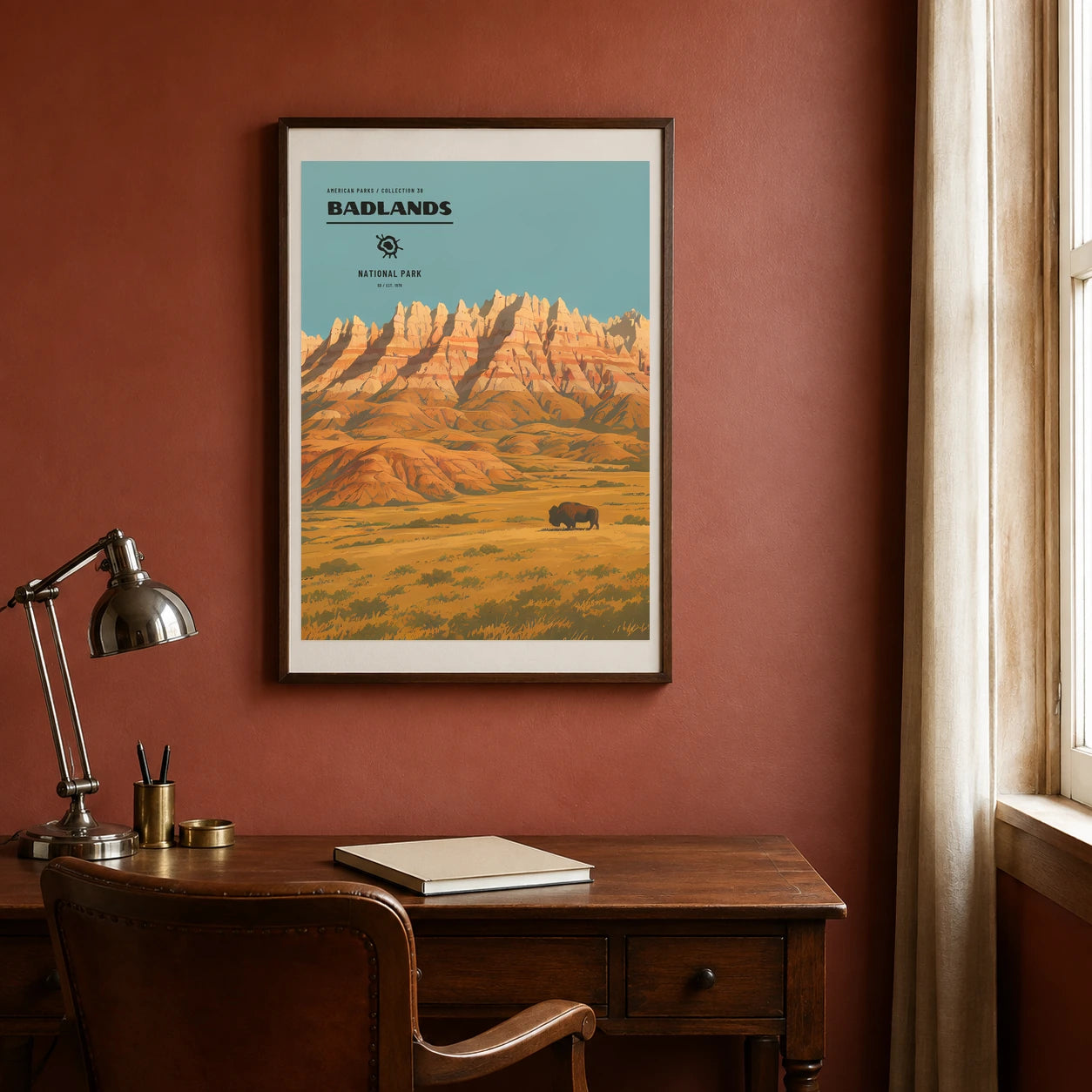 Poster Badlands National Park, bureau vintage