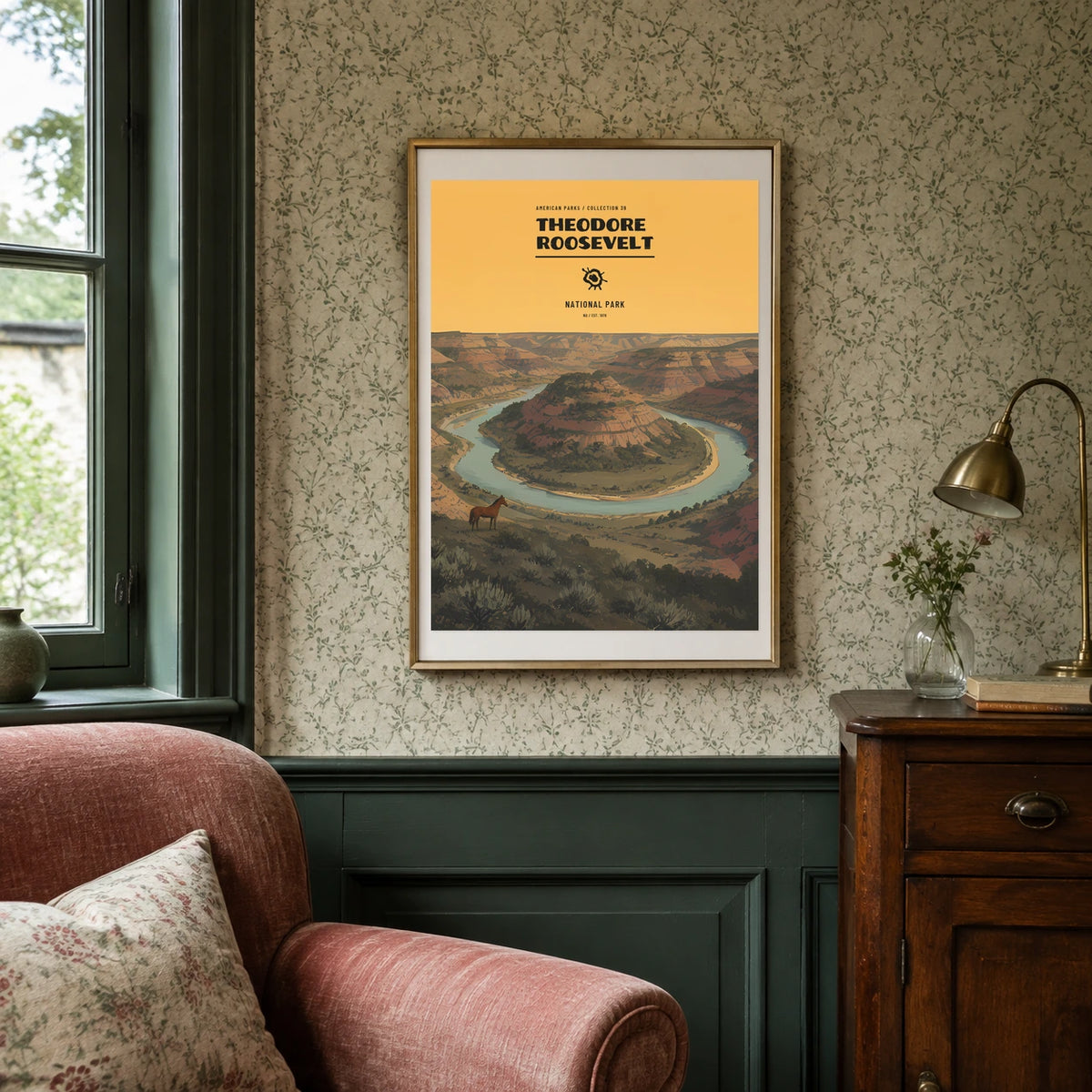 Poster Theodore Roosevelt National Park, cottage botanique