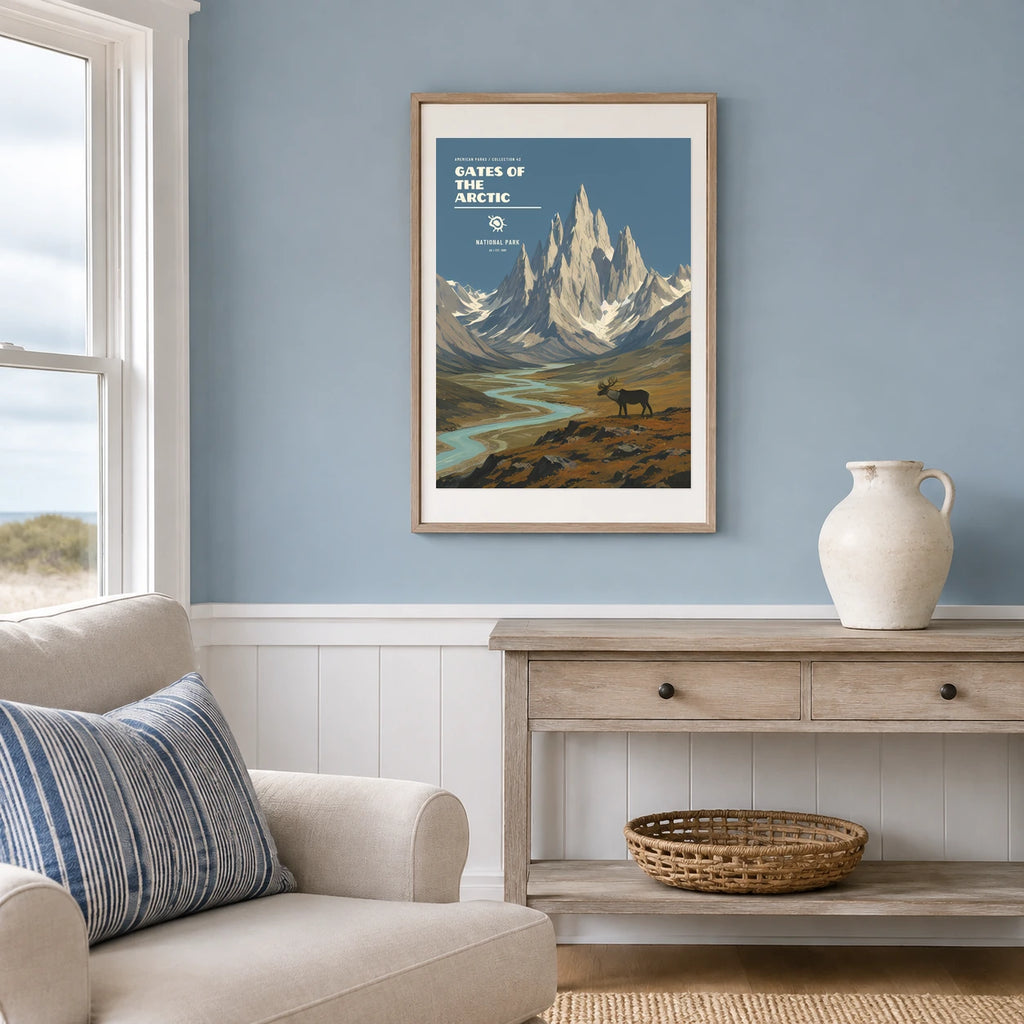 Poster Gates of the Arctic National Park, maison bord de mer