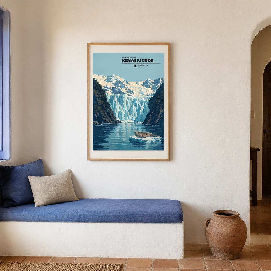 Poster Kenai Fjords National Park, maison mediterraneenne
