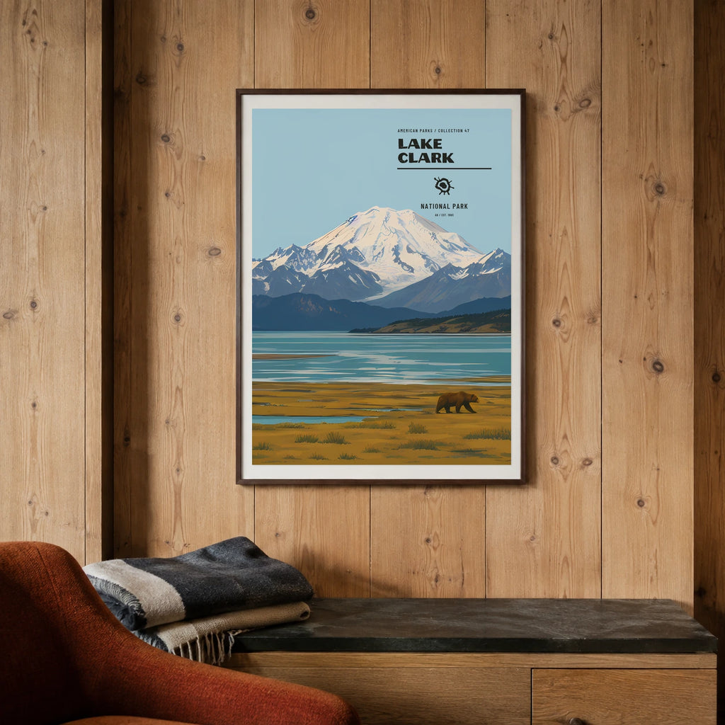 Poster Lake Clark National Park, chalet contemporain