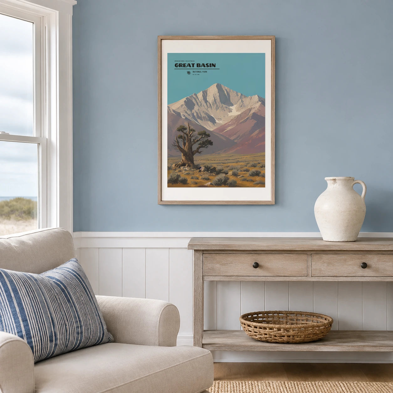 Poster Great Basin National Park, maison bord de mer