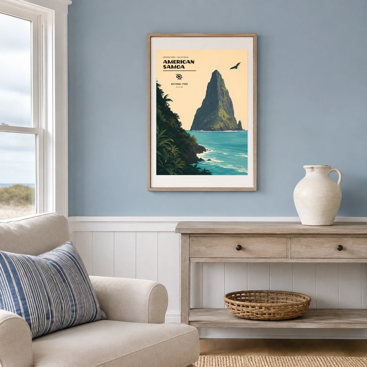 Poster American Samoa National Park, maison bord de mer