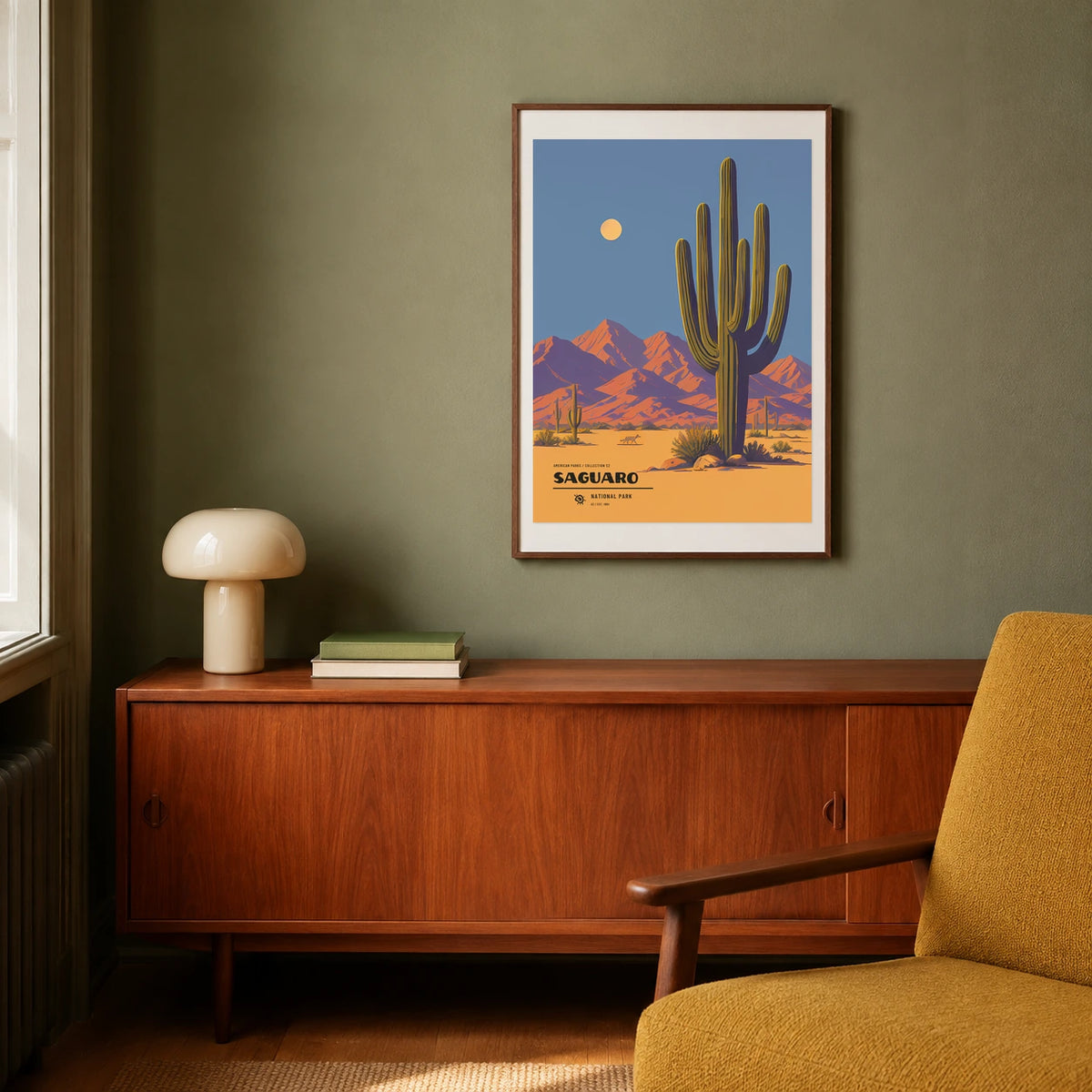 Poster Saguaro National Park, salon mid century