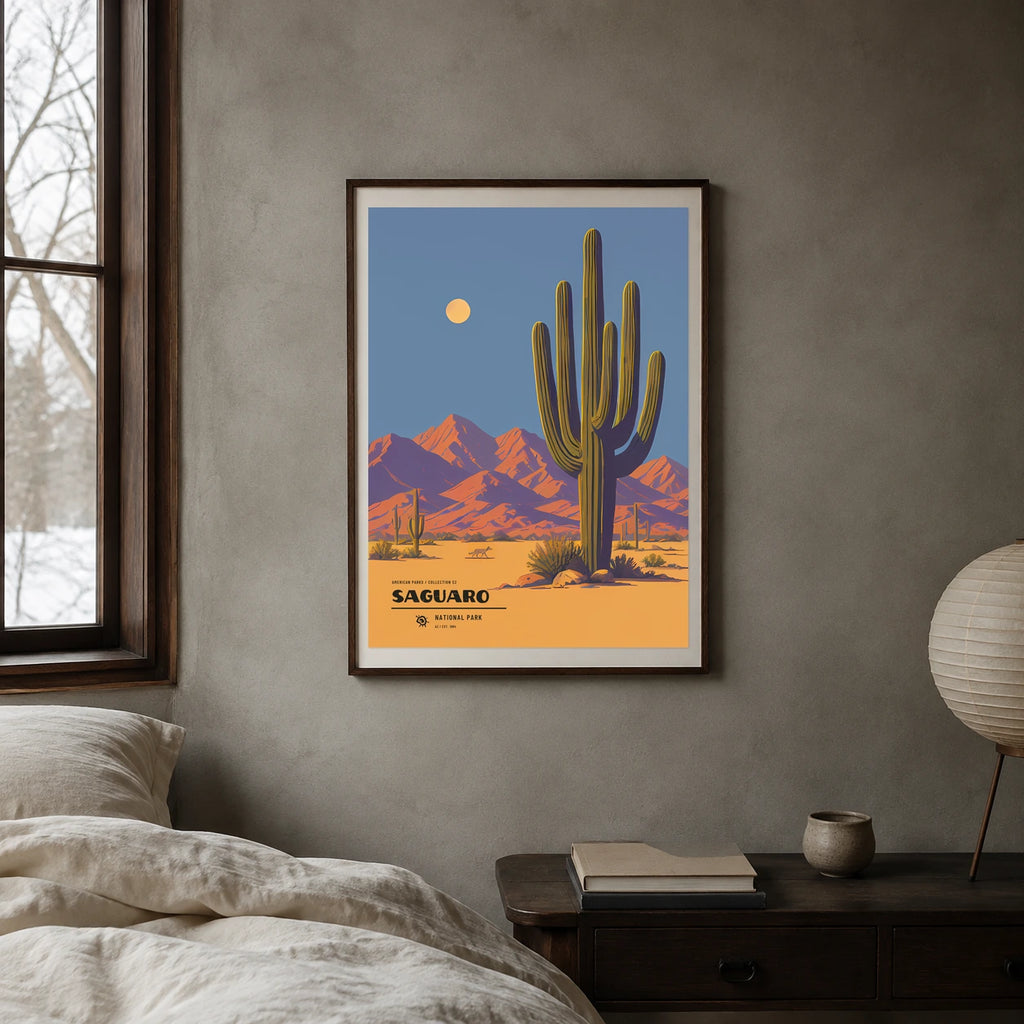 Poster Saguaro National Park, chambre japandi