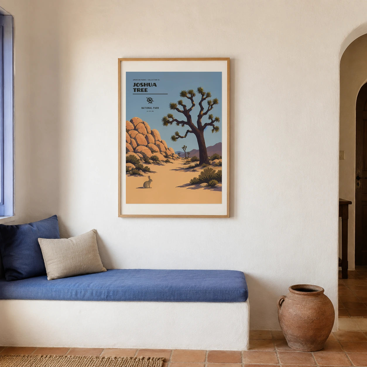 Poster Joshua Tree National Park, maison mediterraneenne