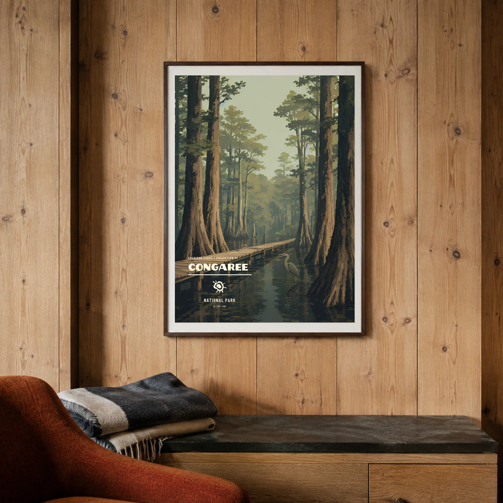 Poster Congaree National Park, chalet contemporain