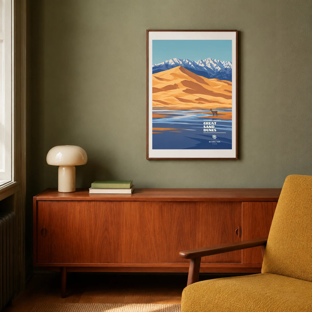 Poster Great Sand Dunes National Park, salon mid century