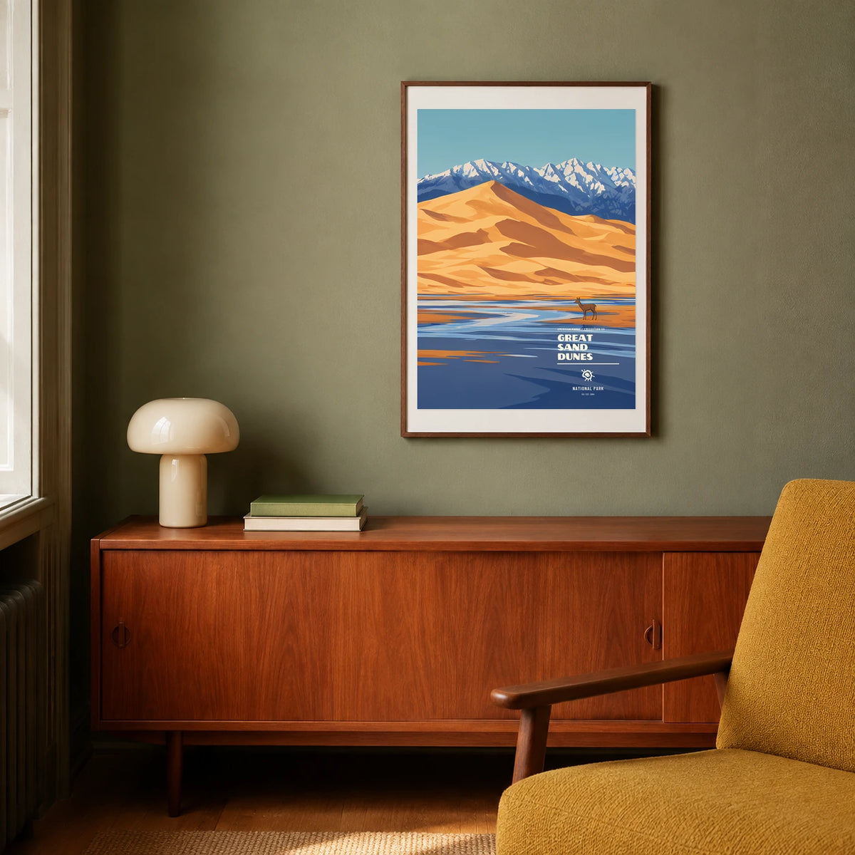 Poster Great Sand Dunes National Park, salon mid century