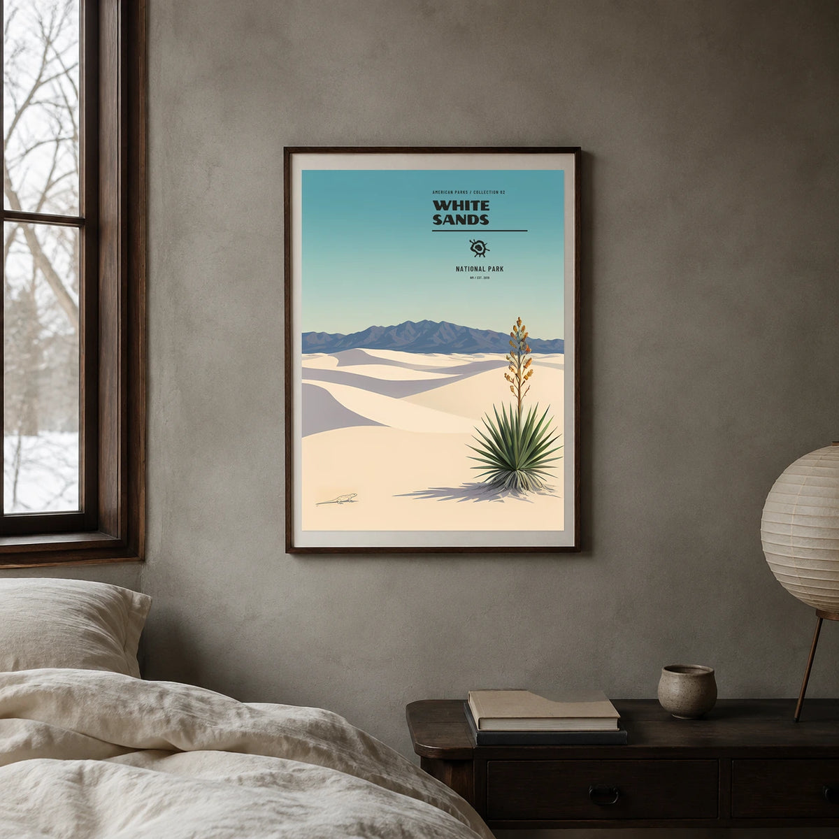 Poster White Sands National Park, chambre japandi