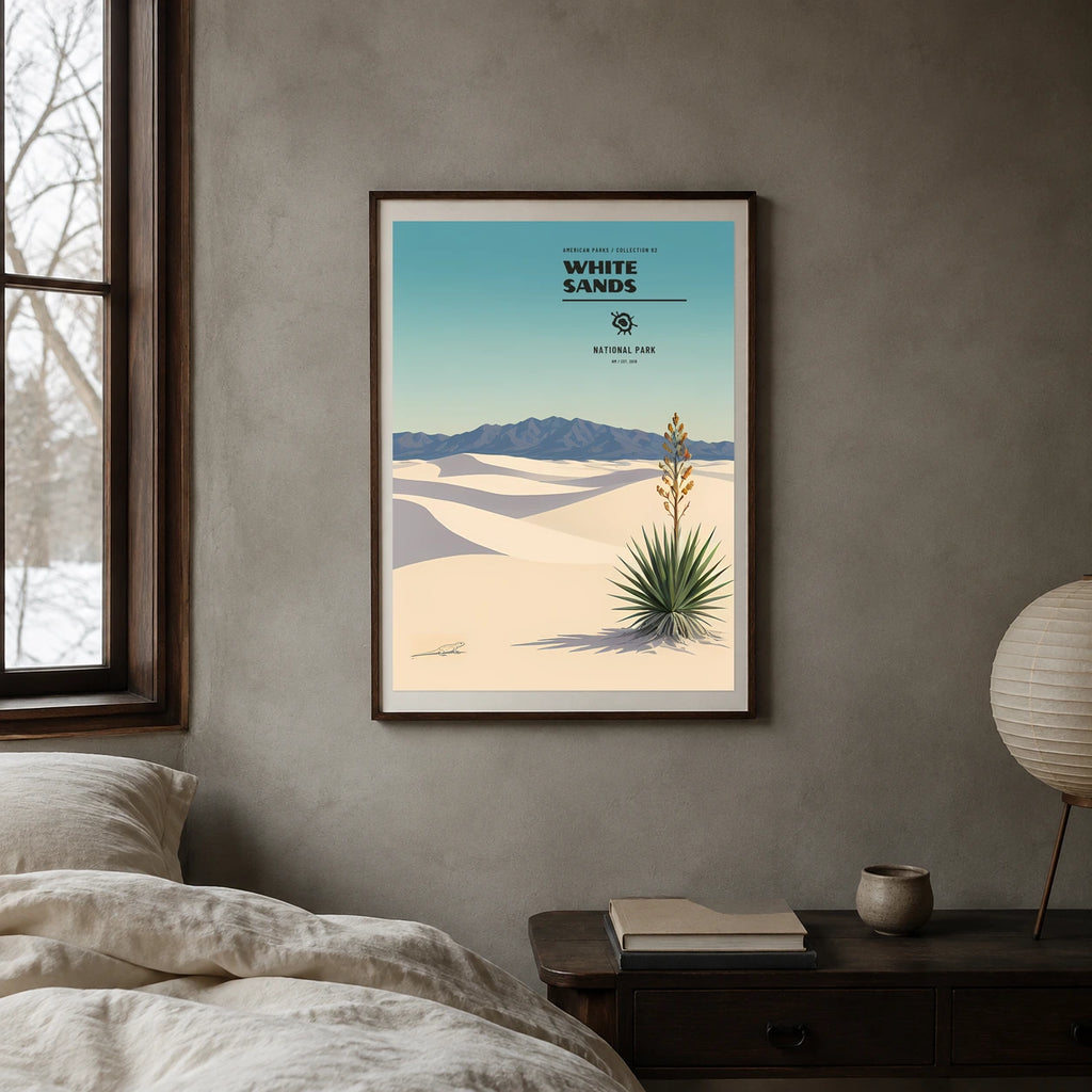 Poster White Sands National Park, chambre japandi