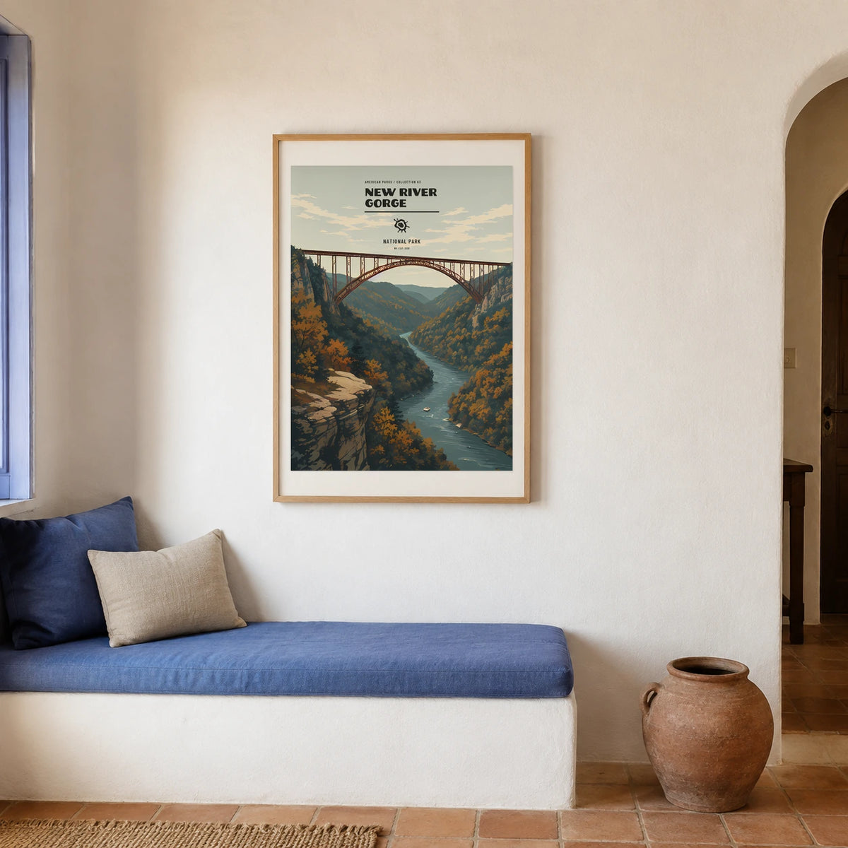 Poster New River Gorge National Park, maison mediterraneenne
